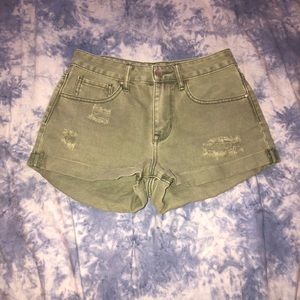 Bullhead Army Green Shorts